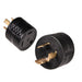 Black twist-lock power plug adapters for AIMS Power portable solar generator outlet compatibility.