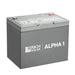 Rich Solar ALPHA 1 12.8V 100Ah LiFePO4 lithium iron phosphate deep cycle battery on a clean white background.