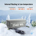 Rich Solar ALPHA 4 24V Lithium Battery sitting in the snow, demonstrating low-temperature internal heating technology features.