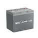 Studio product shot of the Rich Solar Alpha 1 Lite 12V 100Ah LiFePO4 lithium iron phosphate battery isolated on a white background.