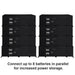 AIMS Power AIO-12V-BAT2 420Ah lithium battery parallel setup showing up to 8 batteries for increased power storage.