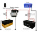 AIMS Power 300A dual battery isolator wiring diagram for starting battery, auxiliary battery, inverter, fuses, and ground.