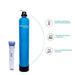 AlkaViva UltraHome Basic whole house water filtration tank with a clear pre-filter, detailing the removal of chlorine, industrial pollutants, and VOCs.