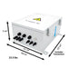 AIMS Power PV combiner box dimension diagram showing 7 5/8-inch height, 14 5/8-inch width, 17 3/8-inch depth including connectors, and 23.5 lb weight.