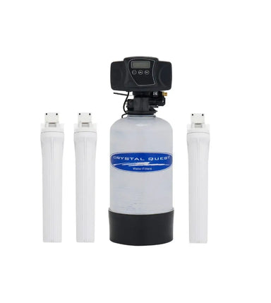 Crystal Quest EAGLE 1000 Automatic Fiberglass Whole House Water Filter and Alkalizer with 11-stage filtration and digital control valve.
