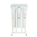Crystal Quest Mini 3-stage triple canister alkalizing water filtration system, high capacity 2-4 GPM with floor stand.