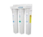 Triple canister Crystal Quest Mini Alkalizing Water Filtration System, 3-stage wall-mounted unit for 2-4 GPM.