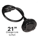 Round charging port cable for AIMS Power golf cart lithium battery kit with protective cap and black wiring.