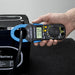 AIMS Power clamp meter measuring battery cable current with handheld digital electrical tester.