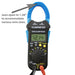 AIMS Power clamp meter with 1.58-inch jaw opening for measuring various wire sizes.