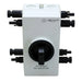 Front view of AIMS Power 1600V 64A PV array DC isolator switch with white IP66 enclosure, black rotary handle, side-mounted solar connectors, and “PV ARRAY DC ISOLATOR” label.