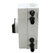 Right-side view of AIMS Power solar disconnect switch with OUTPUT labels, 1A/1B and 2A/2B connector ports, white weather-resistant housing, and protruding rotary DC isolator handle.