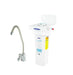 Crystal Quest Fluoride SMART Under Sink Filtration System featuring white filter canister and dedicated chrome drinking water faucet.