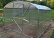 Exterior front view of the GreenhouseToGrow Magnolia 10x39 Greenhouse Kit featuring a heavy-duty galvanized steel frame and a functional split Dutch door.