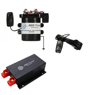 AIMS Power lithium regulator isolator kit with 300A battery isolator, emergency manual switch, and lithium battery regulator.