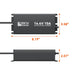 Dimension diagram for Rich Solar 14.4V 10A LiFePO4 battery charger showing measurements of 8.19 inches long, 3.58 inches wide, and 2.07 inches high.