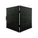 Lion Energy 100W LW 24V solar panel partially folded upright in display position with dual monocrystalline panel surfaces