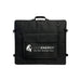 Lion Energy branded carrying case for the 100W LW 24V solar panel with front storage pocket, handle, and black fabric exterior
