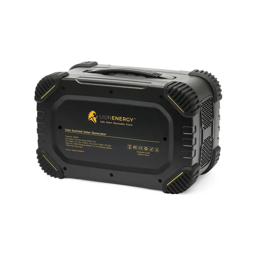 Lion Energy Summit 530W portable power station rear view