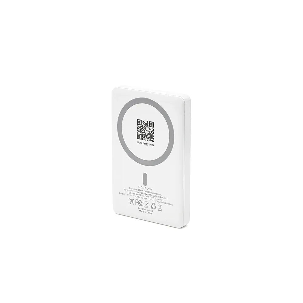 Lion Energy Lion Claw 10,000mAh MagSafe power bank, rear view