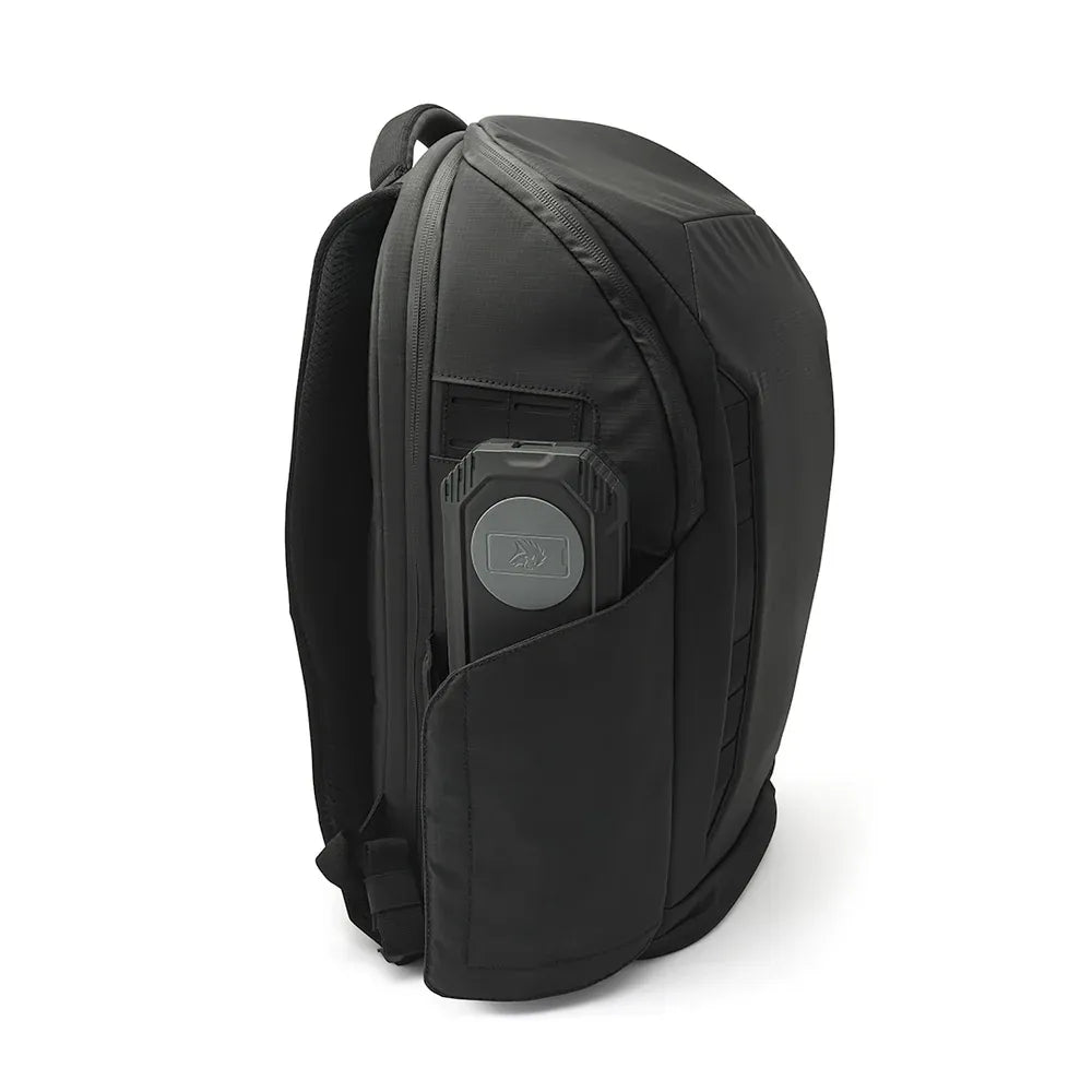 Lion Energy Eclipse Mag power bank stored in backpack pocket