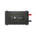 Top-down front view of the Lion Energy Savanna IV 2000W inverter with visible plus and minus terminal markings, centered Lion Energy branding, and rectangular industrial-style enclosure
