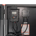 Close-up of pre-mounted Rich Solar 10Amp 12Volt solar charge controller, junction box, and technical specifications label.