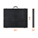 Folded dimensions diagram of the Rich Solar MEGA 200 briefcase solar panel showing measurements of 33.1 inches width, 26.4 inches height, and 2.4 inches thickness.