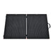 Front view of the Rich Solar MEGA 200W portable solar panel fully unfolded flat on a white background.