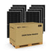 Rich Solar MEGA Series 335W solar module 8-piece bulk package kit on a shipping pallet.