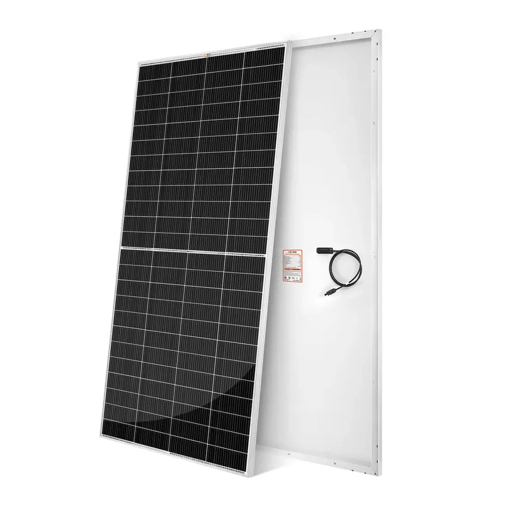Rich Solar 335W monocrystalline solar panel displaying its half-cut cell design and anodized aluminum frame.