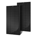 Product kit image of the Rich Solar MEGA 100 2-Pack featuring two ONYX 100W 12V all-black monocrystalline solar panels side-by-side.