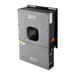 High-angle front-right view of the Rich Solar NOVA 12K 48V inverter highlighting the side-mounted red PV switch, green power button, and heavy-duty panel latches.