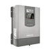 Three-quarter left perspective view of the Rich Solar NOVA 2K12 12V 2000W pure sine wave inverter highlighting the technical specifications label on the side housing.
