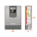 Physical dimensions diagram for the Rich Solar NOVA 3K12 3000W inverter, specifying a height of 15.4 inches, width of 12.0 inches, and a depth of 4.1 inches.
