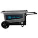 Side view of AIMS Power wheeled portable solar generator with AIMS Power logo, extended pull handle, and black tire.