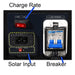 AIMS Power charge input panel labeled charge rate, solar input, and breaker with AC protection and DC input ports.