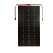 Front view of AIMS Power 230W flexible solar panel with red and black connector cables, dark monocrystalline cells, and slim white border.