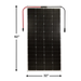 Full front product view of AIMS Power 230W bendable solar panel with preattached red and black PV cables and lightweight frameless design.