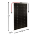 AIMS Power 230W flexible solar panel with dimension callouts showing approximately 62 inches tall, 32 inches wide, and 1/8 inch thick.