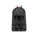 Front view of black AIMS Power MC4 roof cable entry box with two solar connector ports, rounded waterproof cover, and red and black PV wires exiting the rear.