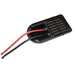 Bottom view of AIMS Power 2 wire MC4 roof cable entry gland with red and black solar leads, molded cable channels, screw mounts, and weatherproof black housing.