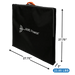AIMS Power black solar panel carrying case with orange handle, 27.75 x 27.75 x 2 inches dimensions, and 23.85 lb weight.