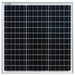 Front view of AIMS Power 50W monocrystalline solar panel featuring a grid of black solar cells, silver aluminum frame, and small AIMS Power label in the top-left corner.