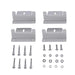 AIMS Power solar panel Z bracket mount kit with four silver aluminum Z brackets, self-drilling screws, bolts, nuts, flat washers, and lock washers for photovoltaic panel installation.
