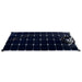 AIMS Power 130W flexible solar panel lying flat with attached black output cables, slim profile, and dark monocrystalline solar cells.