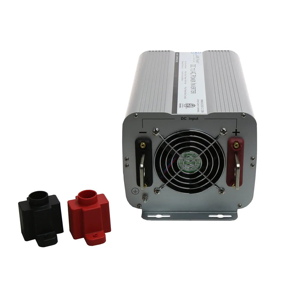 AIMS Power 3000W modified sine inverter ETL UL458 with cooling fan, DC input terminals, and terminal covers.