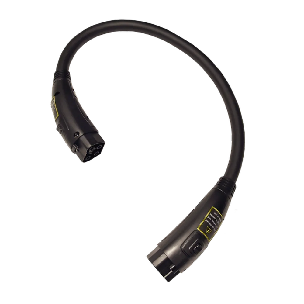 Short black extra battery connection cable for AIMS Power AIO portable power system with multi-pin plug ends.