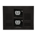 Close-up of AIMS Power extra battery port panel with two covered connector sockets and vented black side housing.