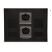 Open extra battery port panel on AIMS Power extender battery showing two recessed multi-pin connector sockets labeled extra battery port.